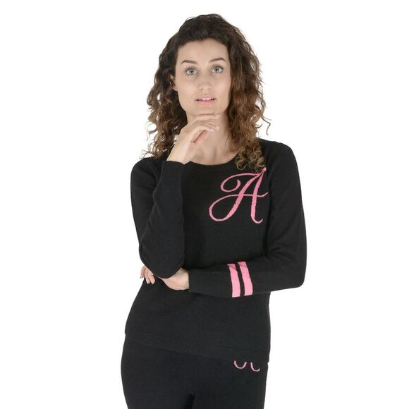 Dee Ocleppo Cashmere Pullover Sweater Long Sleeves Women Black Sweaters - Picture 1 of 6